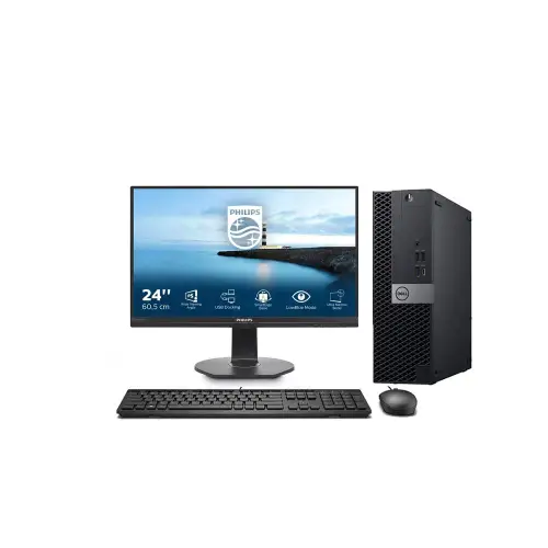 Dell 7050 sff Computer Set - intel core i5 6600 - 16GB DDR4 - SSD 256GB - Phillips 24" FHD IPS LED- Windows 10 Pro - Refurbished Grade A+