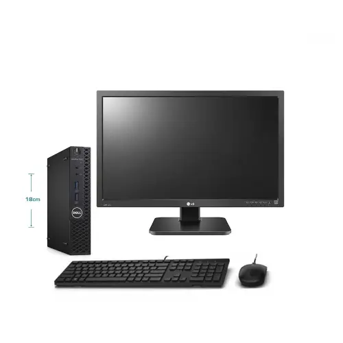 ΣΕΤ PC DELL Optiplex 3050 Micro(tiny) i5-7500 8GB RAM SSD 256GB Windows 10 Pro Refurbished Grade A+ ΟΘΟΝΗ 24" LG FHD