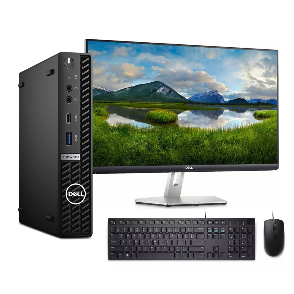 Σετ υπολογιστή refurbished DELL Optiplex 5080 MFF Grade A+ με καινούργια DELL S2721HN IPS 27"