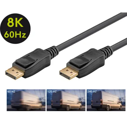 Kαλώδιο DisplayPort 64798 Goobay (8K/60Hz/32.4 Gbps/2m/μαύρο)