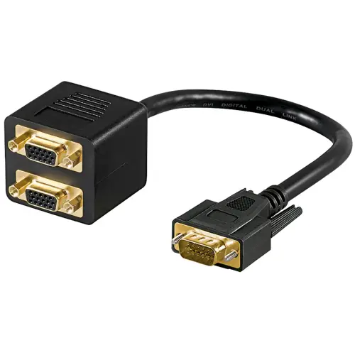 Goobay 93263 VGA Adapter Cable, one vga to 2 vga gold-plated