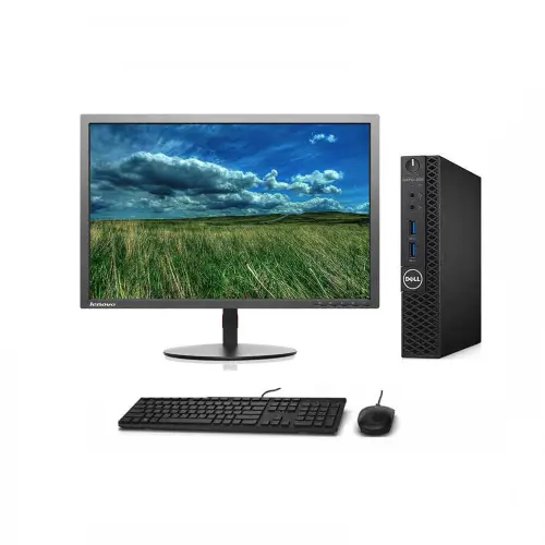 Computer Set Dell 3050 micro - intel core i5 7500t - 8GB DDR4 - SSD 256GB - Lenovo 24" IPS FHD screen - Windows 10 Pro - Refurbished Grade A+