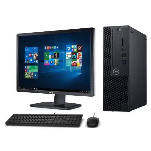 Set PC DELL Optiplex 3060 sff intel Core i5 8400 24GB DDR4 256GB SSD M.2 Windows 11 Pro with Dell IPS screen 24" Refurbished Grade A