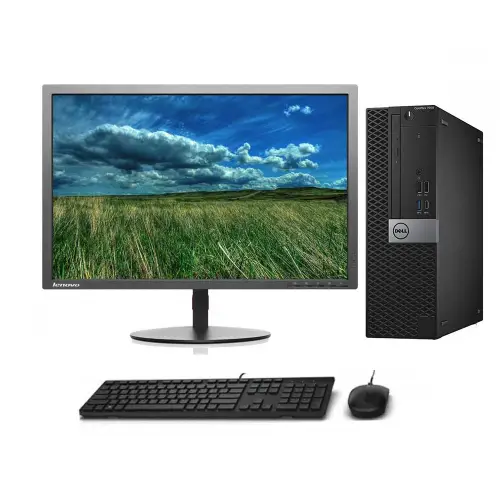 Dell 7050 sff Computer Set - intel core i5 7500 - 24GB DDR4 - SSD 256GB - LENOVO IPS 23" FHD - Windows 10 Pro - Refurbished Grade A+