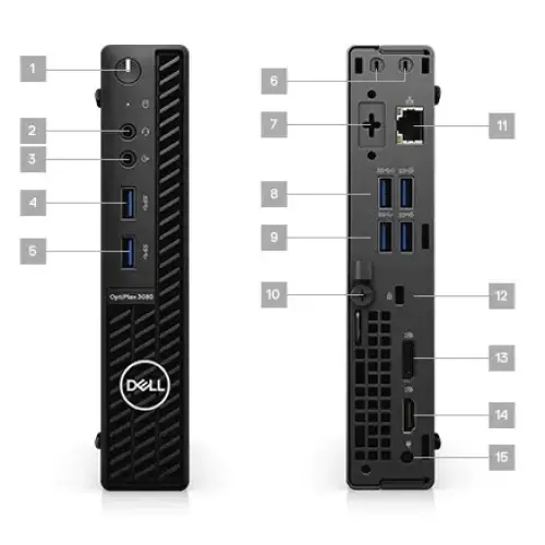 DELL pc Optiplex 3080 micro refurbished (intel core i5 10500T/16GB/256GB NVMe/Windows 11 Pro/GA+)