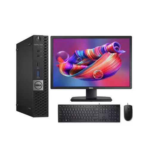 Refurbished pc Dell Optiplex 7050 micro| Dell UltraSharp U2412M IPS Monitor